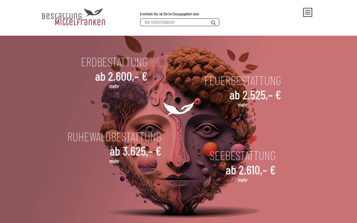 Screenshot of bestattung-mittelfranken.de