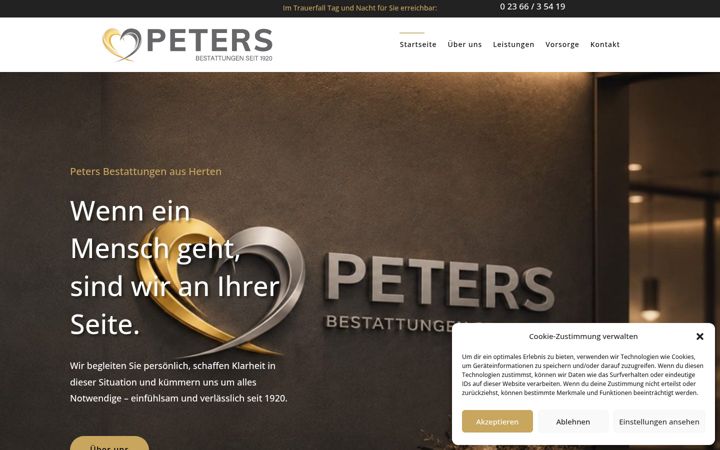 Screenshot of bestattung-peters.de