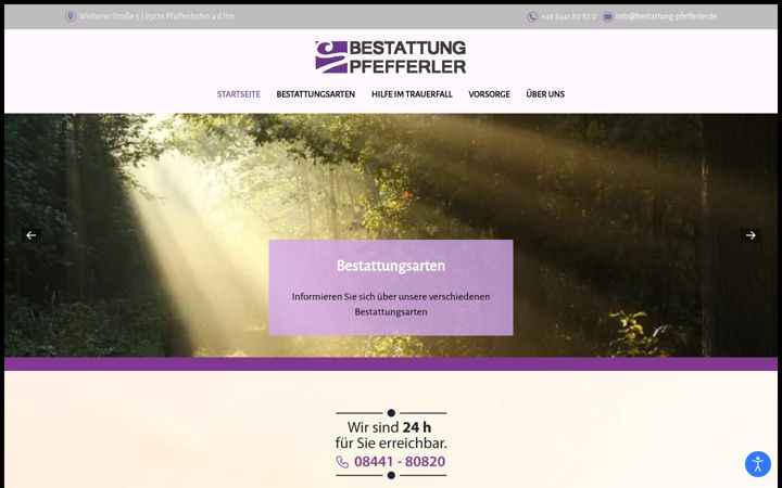 Screenshot of bestattung-pfefferler.de