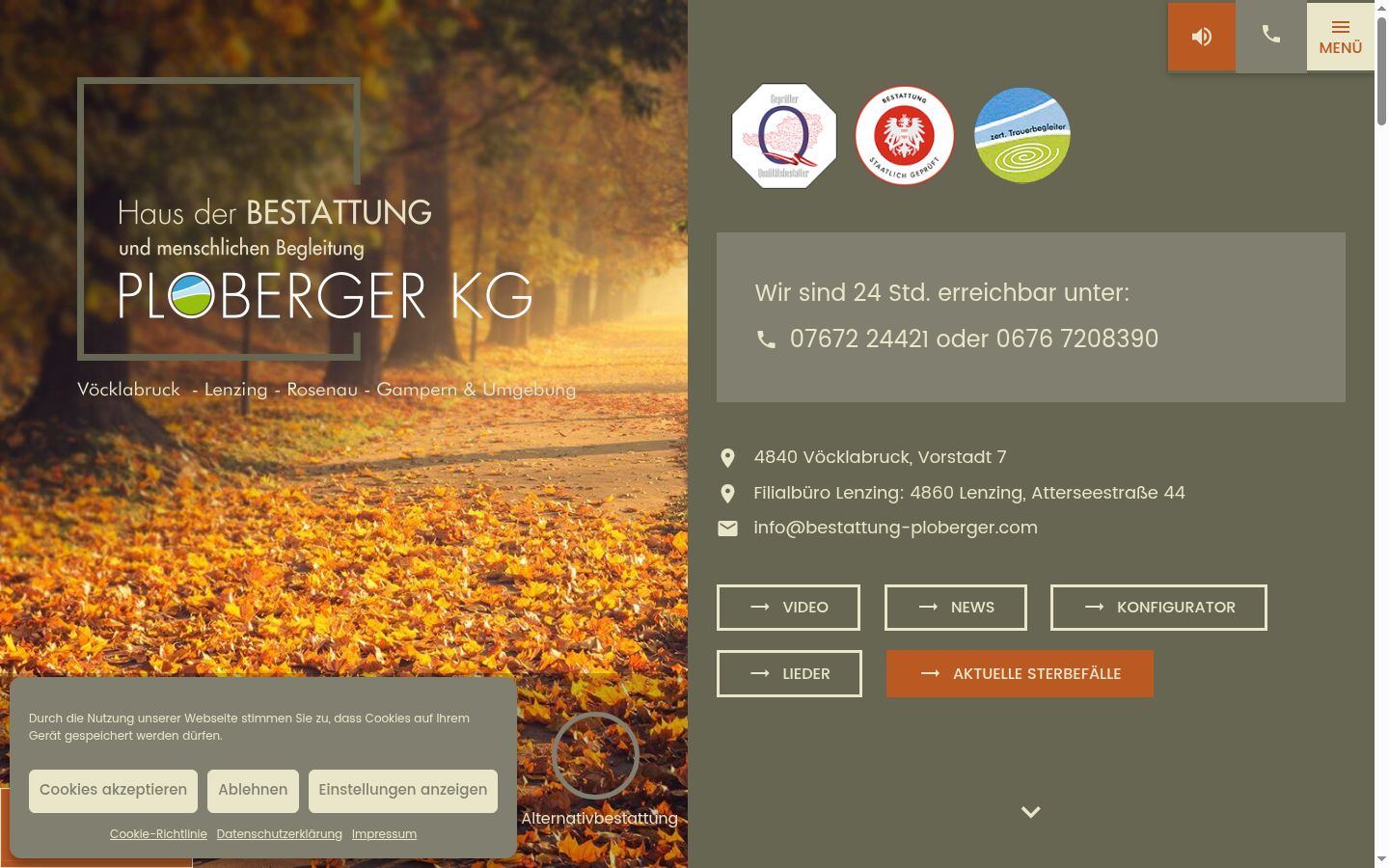 Screenshot des Einwilligungsbanners vor jeglicher Interaktion