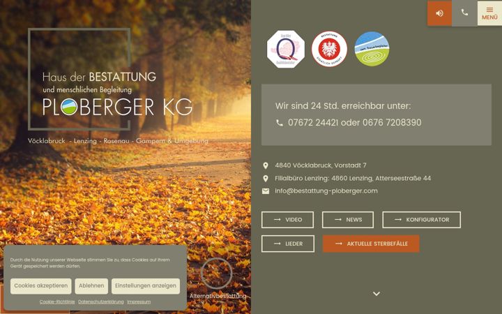 Screenshot of bestattung-ploberger.com