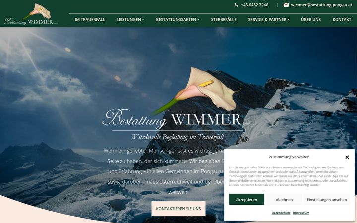Screenshot of bestattung-pongau.at