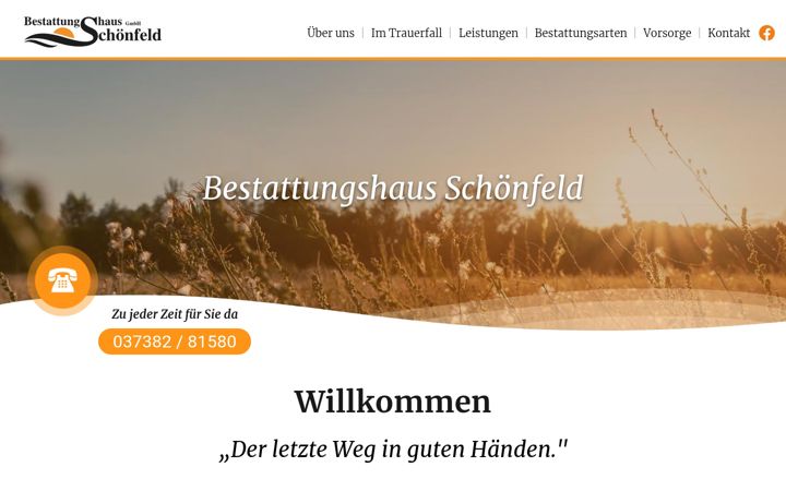 Screenshot of bestattung-schoenfeld.de