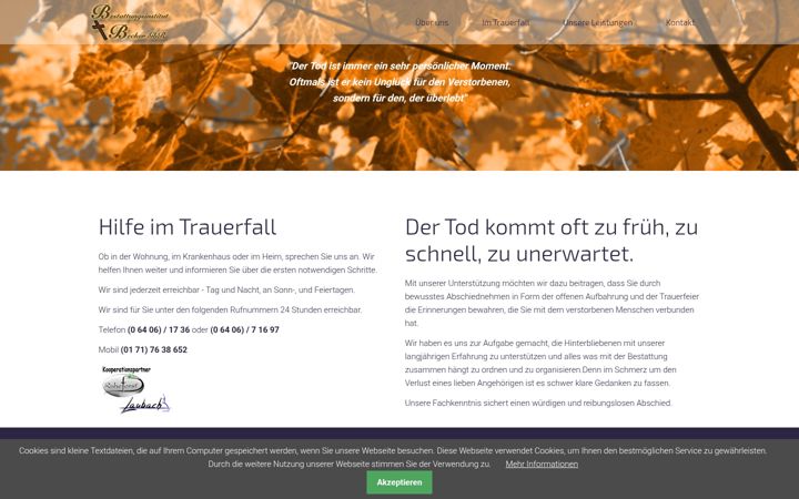 Screenshot ta' bestattung-staufenberg.de