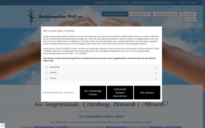 Screenshot ta' bestattung-stendal.de