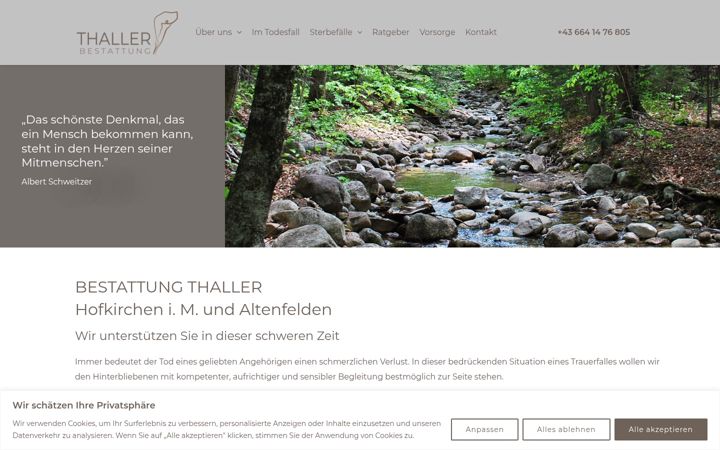 Screenshot of bestattung-thaller.at