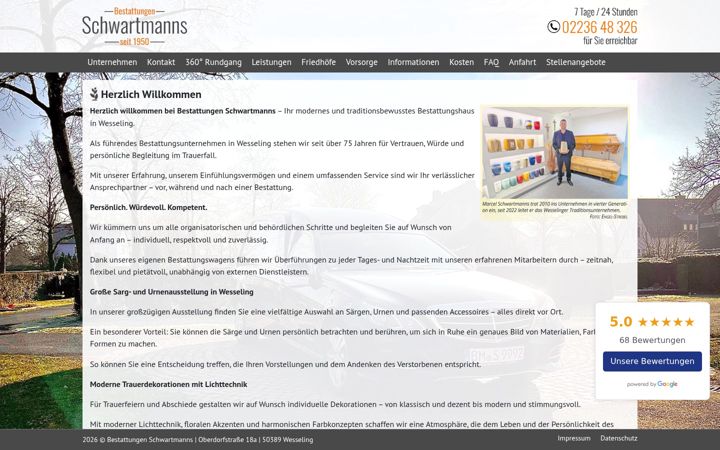 Screenshot of bestattung-wesseling.de