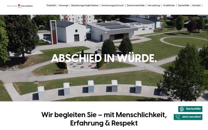 Screenshot of bestattung-wolfsberg.at