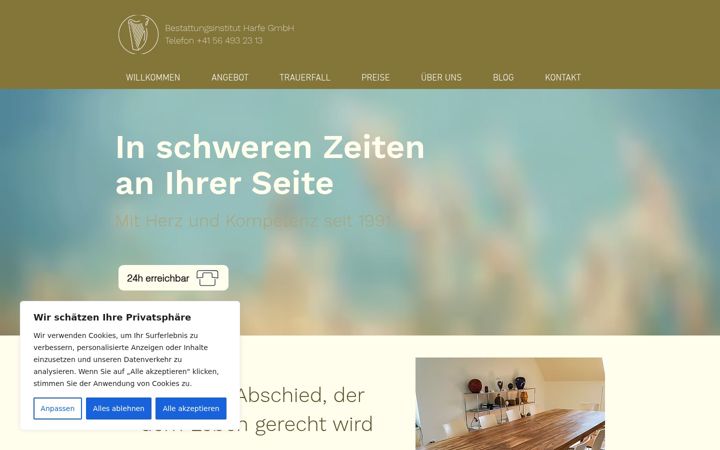 Screenshot of bestattungen-aargau.ch