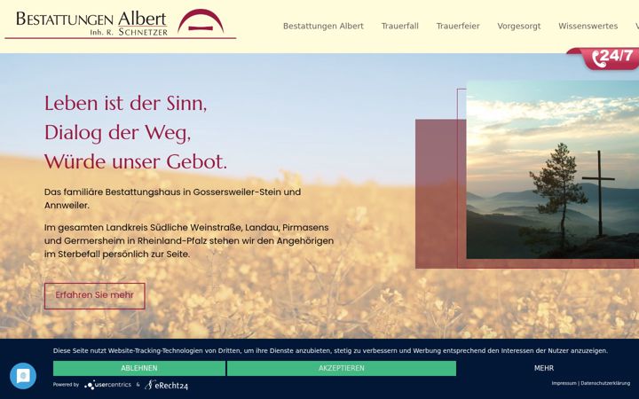 Screenshot of bestattungen-albert.de