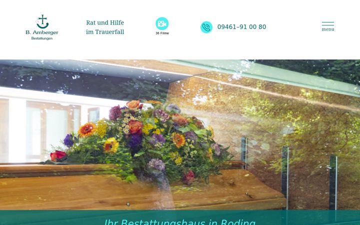 Screenshot of bestattungen-amberger.de