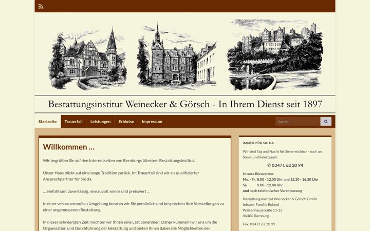 Screenshot of bestattungen-bernburg.com