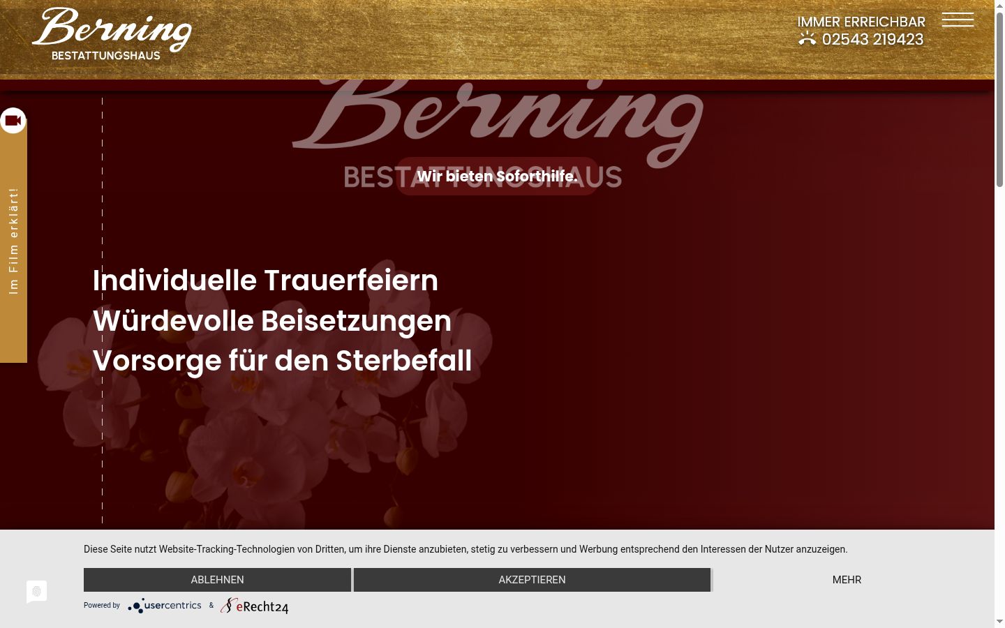 Screenshot of the consent banner shown before any interaction