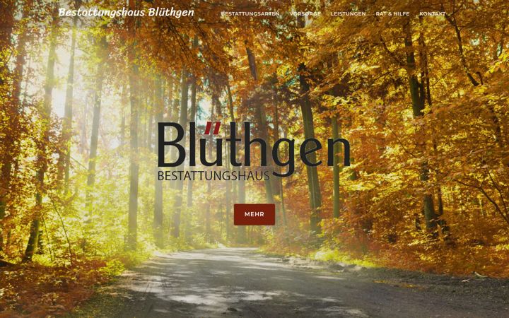 Screenshot of bestattungen-bluethgen.de