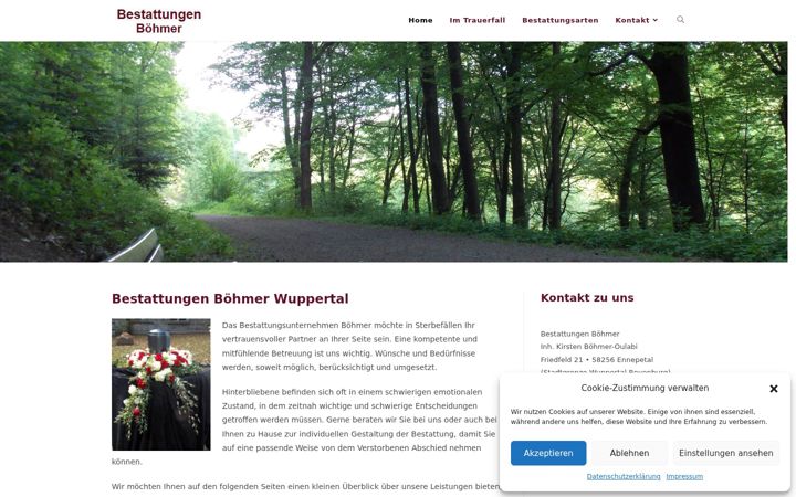Zrzut ekranu bestattungen-boehmer.de