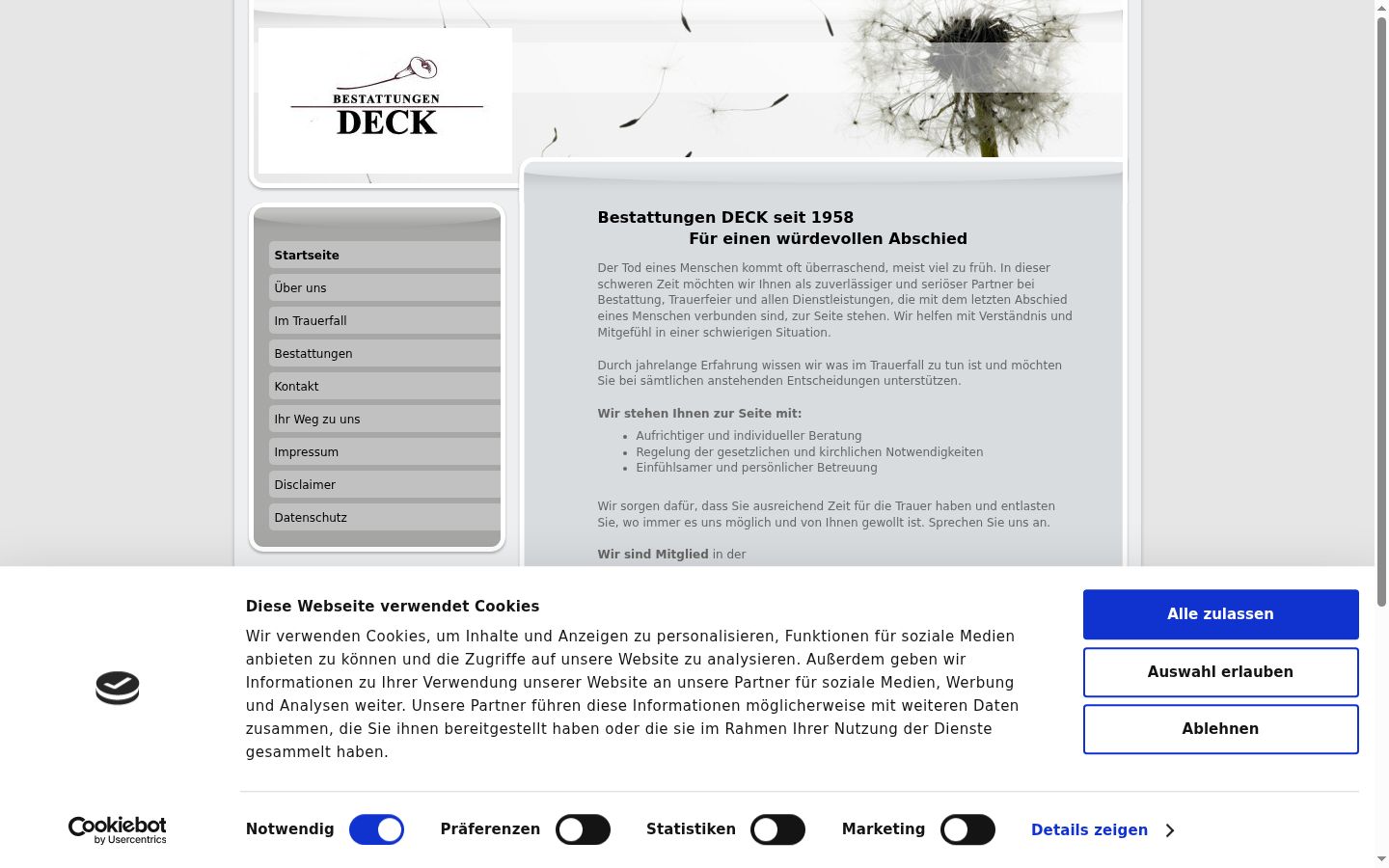 Screenshot of the consent banner shown before any interaction