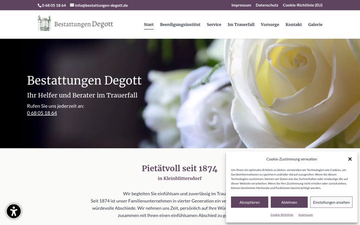 Screenshot of bestattungen-degott.de