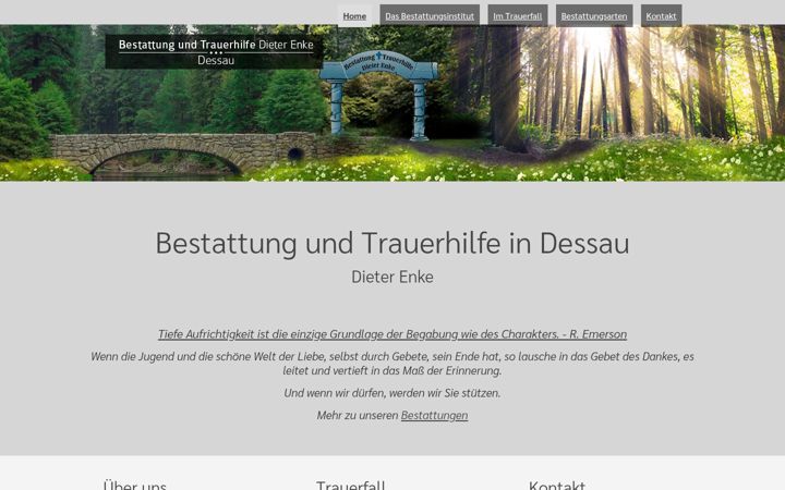 Screenshot of bestattungen-dessau-enke.de