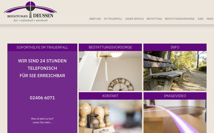 Screenshot of bestattungen-deussen.de