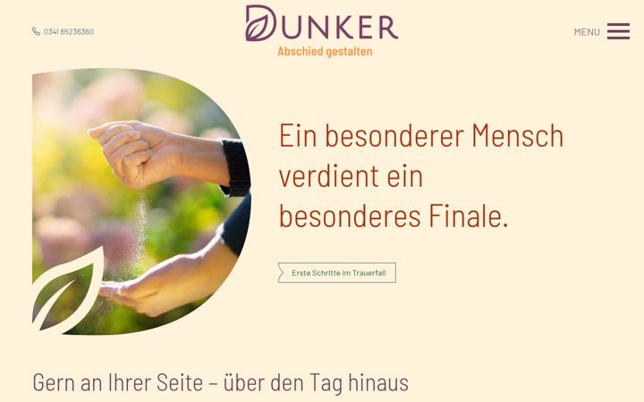 Screenshot of bestattungen-dunker.de