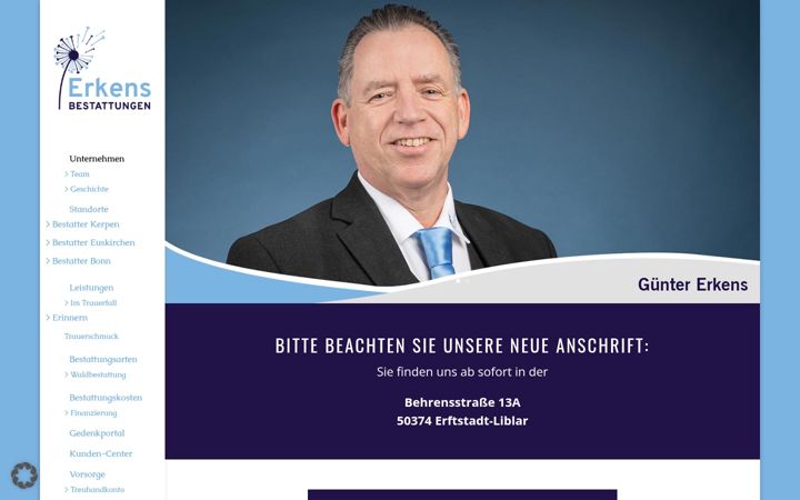 Екранна снимка на bestattungen-erkens.de