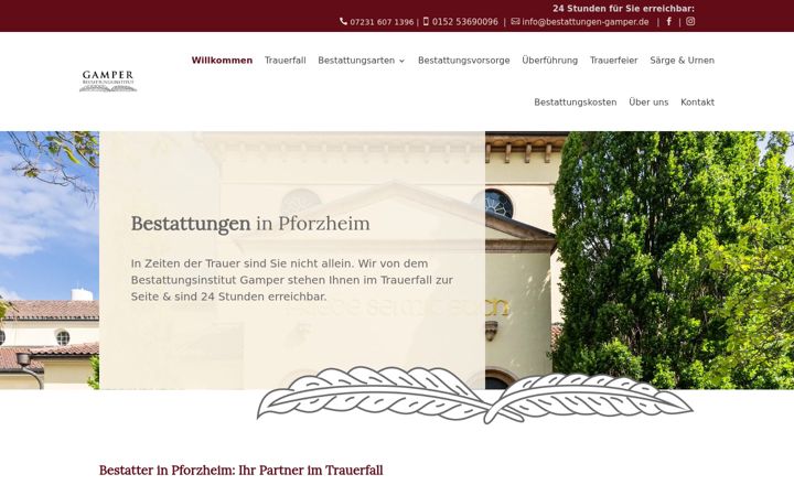 Screenshot of bestattungen-gamper.de