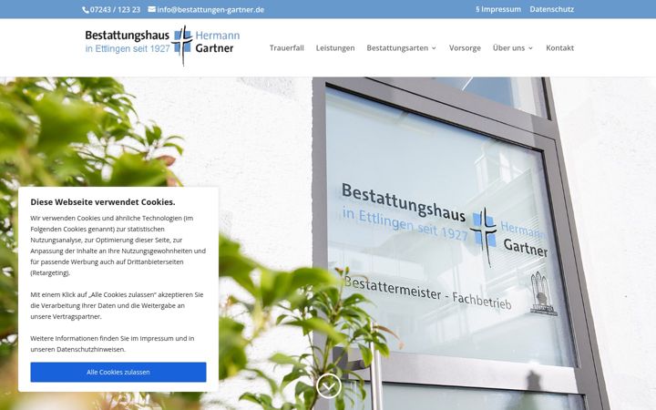 Екранна снимка на bestattungen-gartner.de