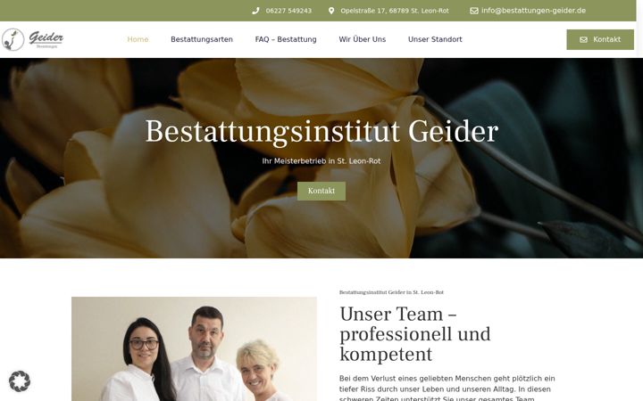 Екранна снимка на bestattungen-geider.de