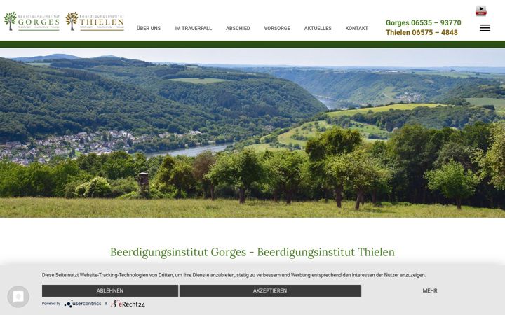 Screenshot di bestattungen-gorges.de