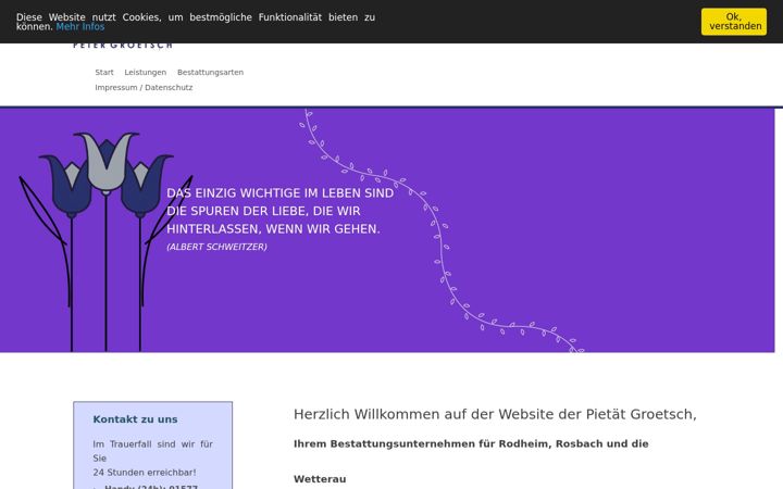 Screenshot di bestattungen-groetsch.de