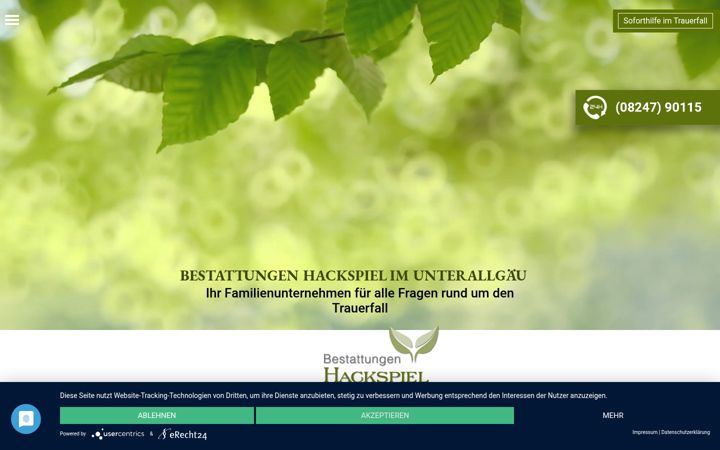 Screenshot of bestattungen-hackspiel.de