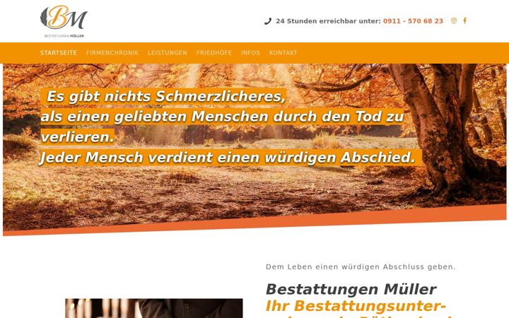 Screenshot of bestattungen-hannelore-mueller.de