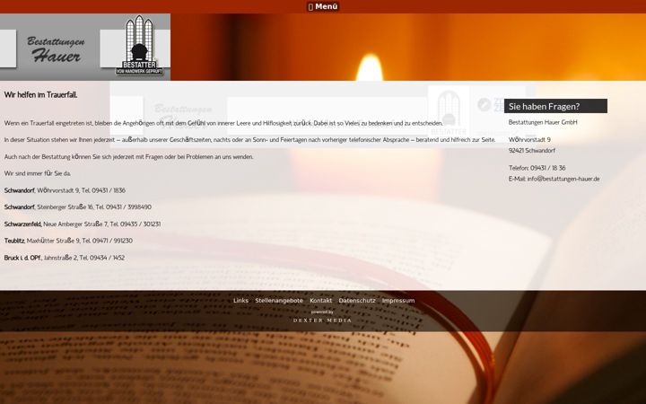 Screenshot of bestattungen-hauer.de