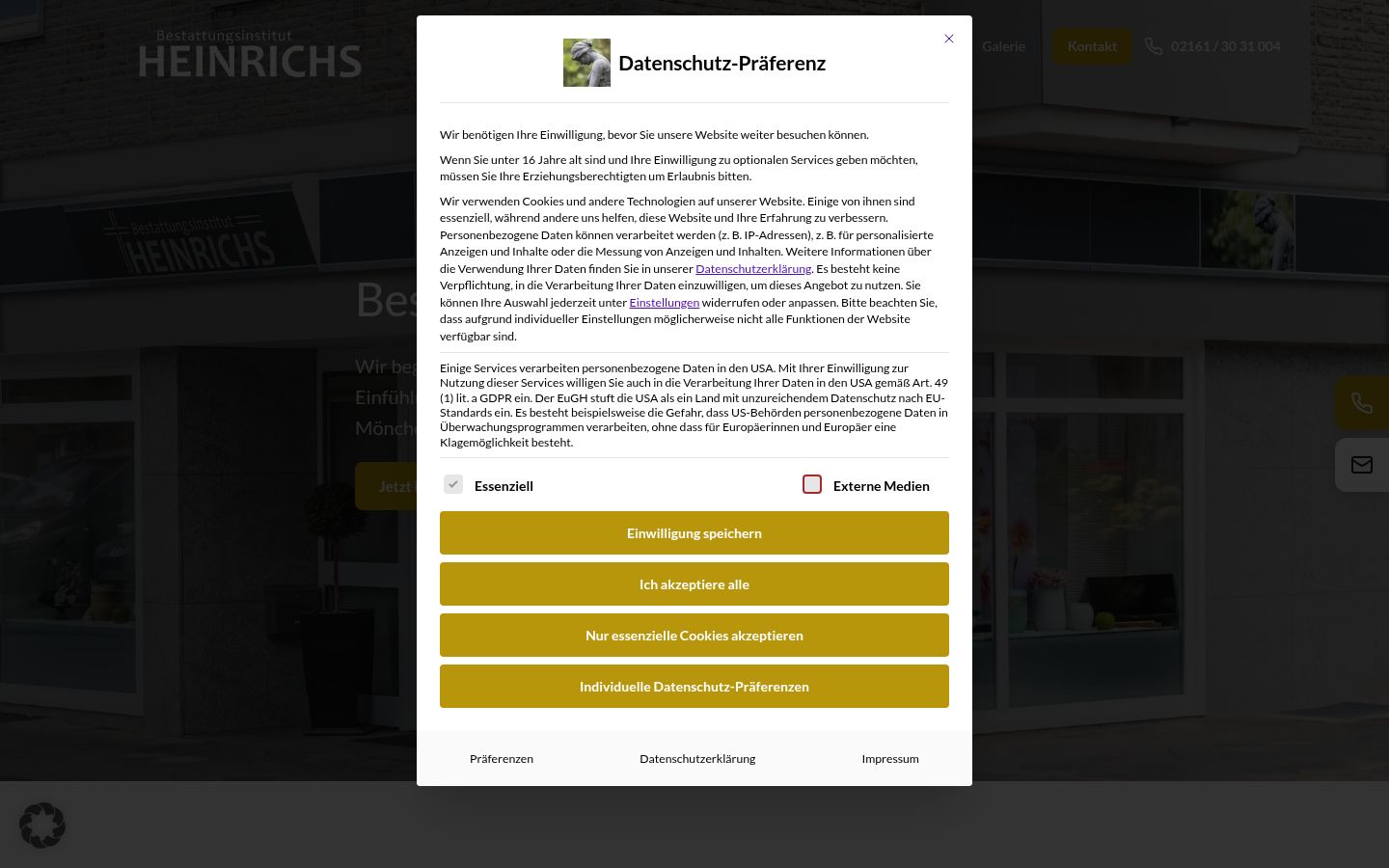 Screenshot tal-banner tal-kunsens muri qabel kwalunkwe interazzjoni
