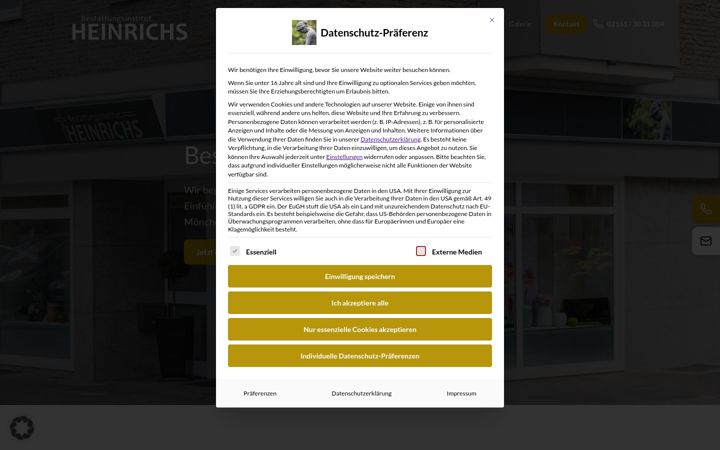 Screenshot ta' bestattungen-heinrichs.de