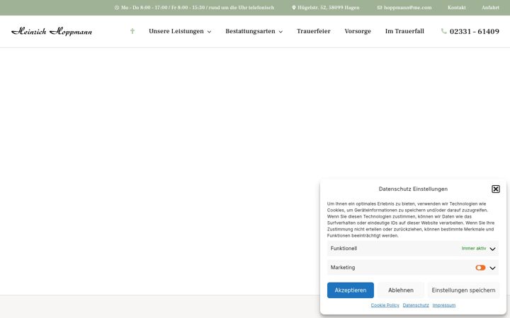 Screenshot of bestattungen-hoppmann.de