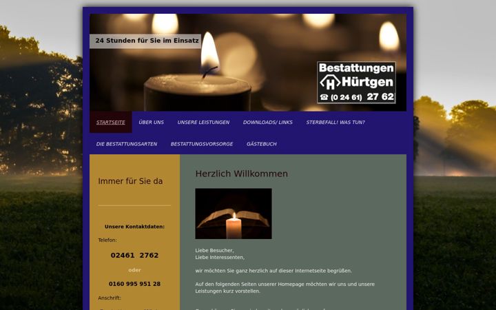 Screenshot of bestattungen-huertgen.de