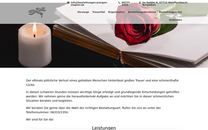 Screenshot ta' bestattungen-juergen-wagner.de