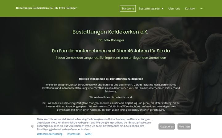 Screenshot of bestattungen-kaldekerken.de