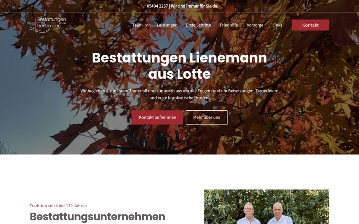 Screenshot of bestattungen-lienemann.de
