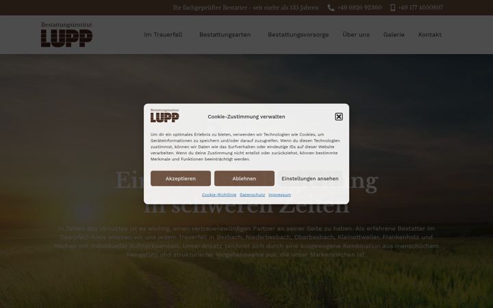 Screenshot of bestattungen-lupp.de