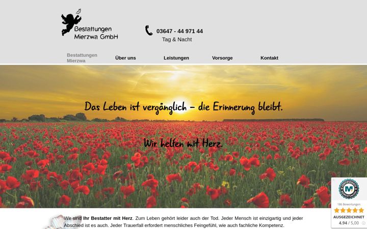 Ekrano kopija bestattungen-mierzwa.de