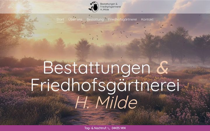 Ekrano kopija bestattungen-milde.de