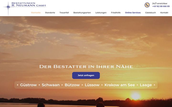 Екранна снимка на bestattungen-mv.de
