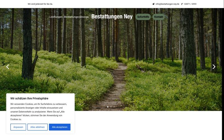 Екранна снимка на bestattungen-ney.de