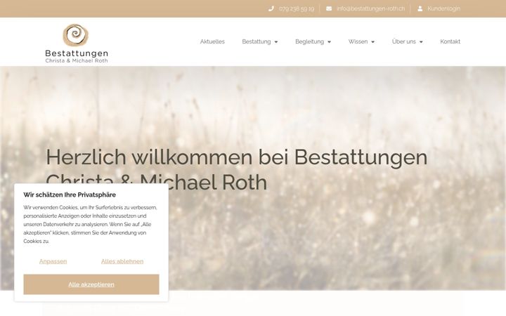 Screenshot of bestattungen-roth.ch