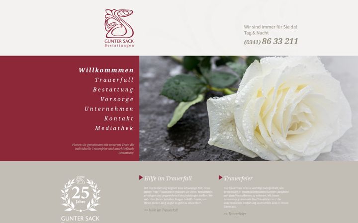Screenshot of bestattungen-sack.de