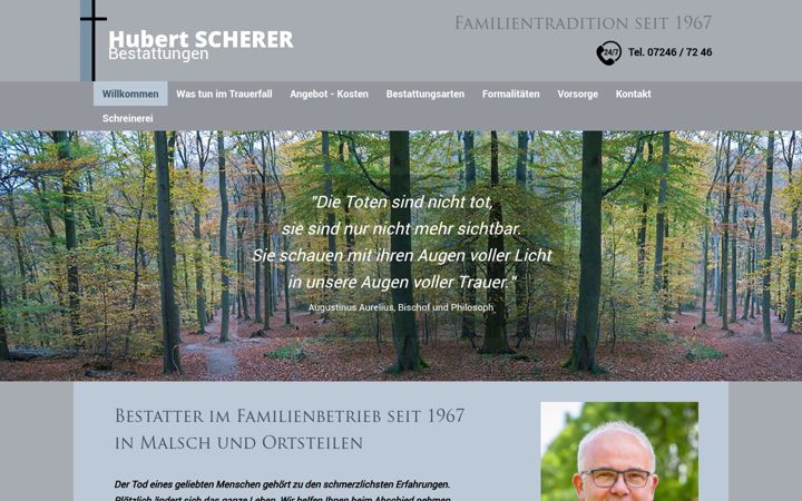 Screenshot του bestattungen-scherer.de