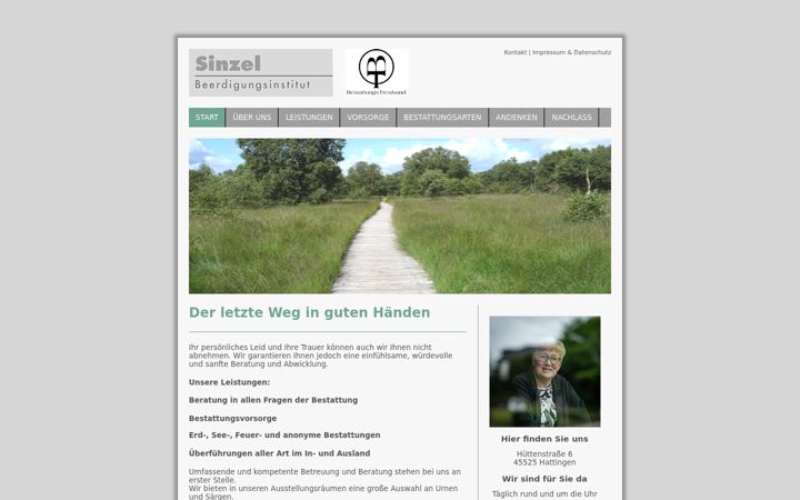 Screenshot of bestattungen-sinzel.de