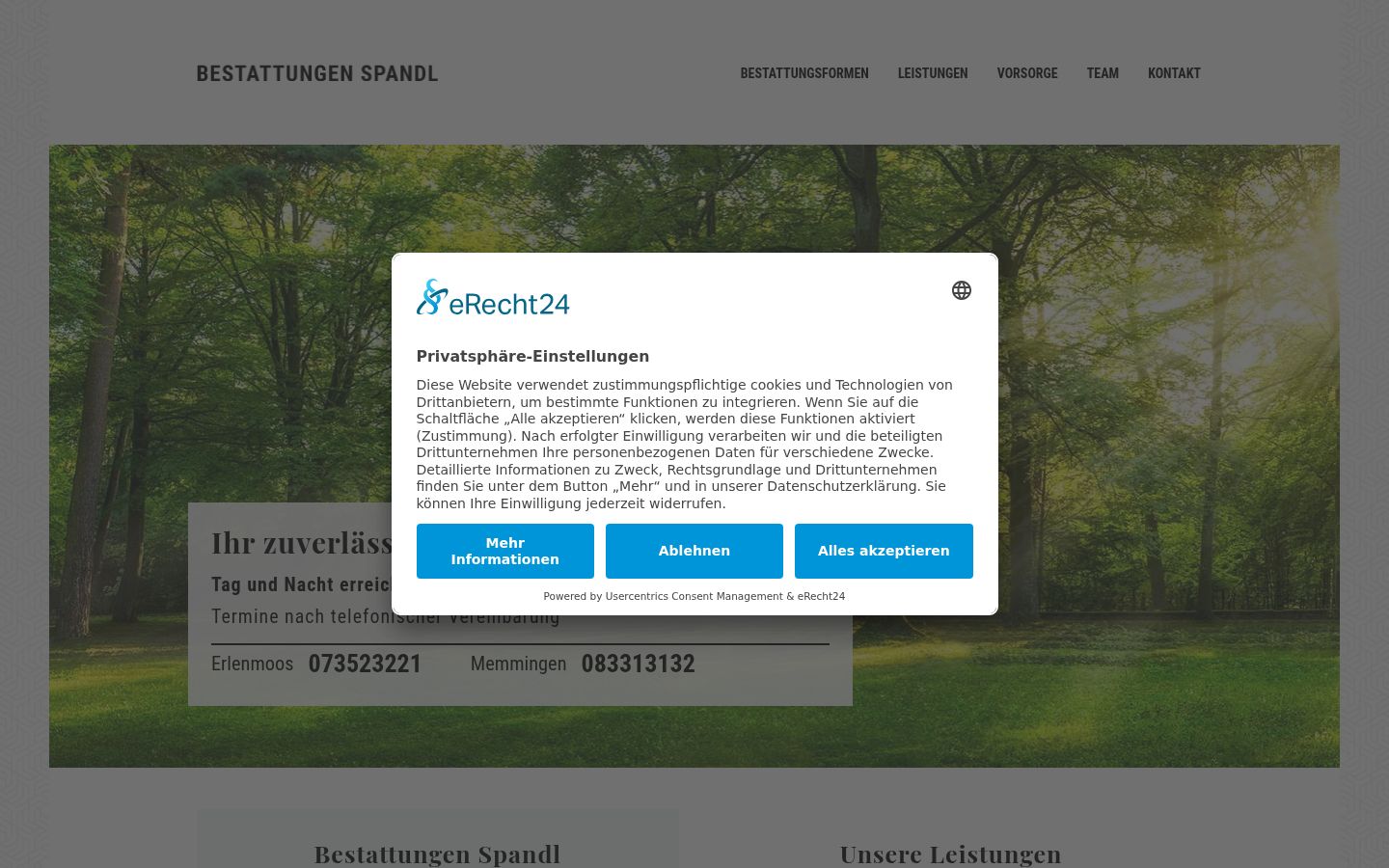 Screenshot of the consent banner shown before any interaction